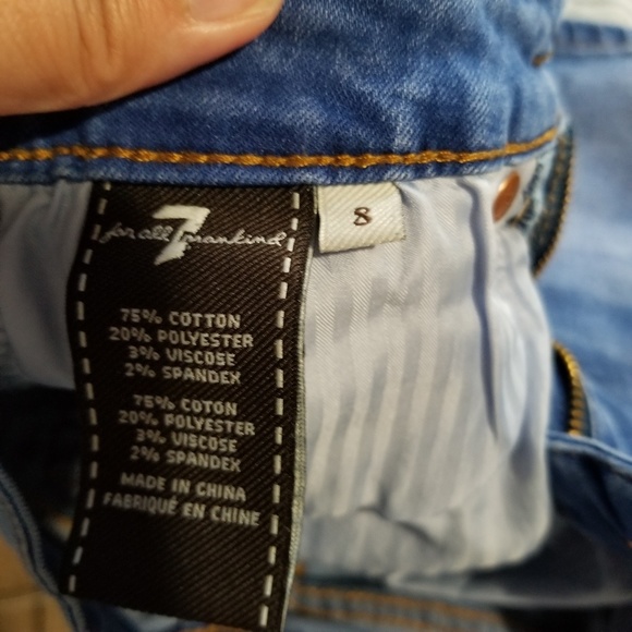 7 for all mankind distress toddler Jean shorts sz8 - Picture 3 of 5